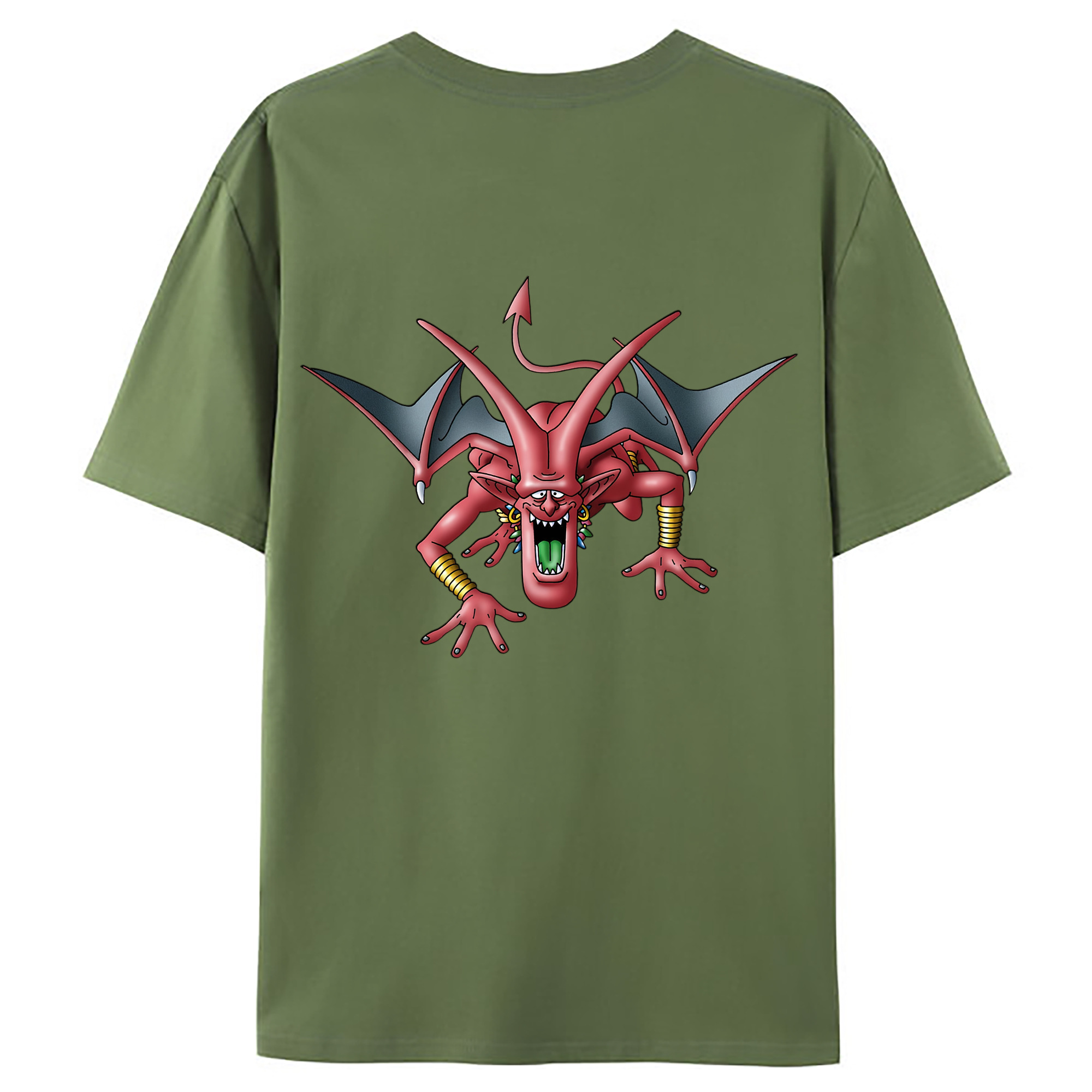 （画像用） ドラゴンクエスト Doragon Kuesuto Dragon Quest 綿100％ メンズ半袖Tシャツ（バックプリント） 通気性
